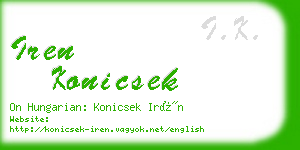 iren konicsek business card